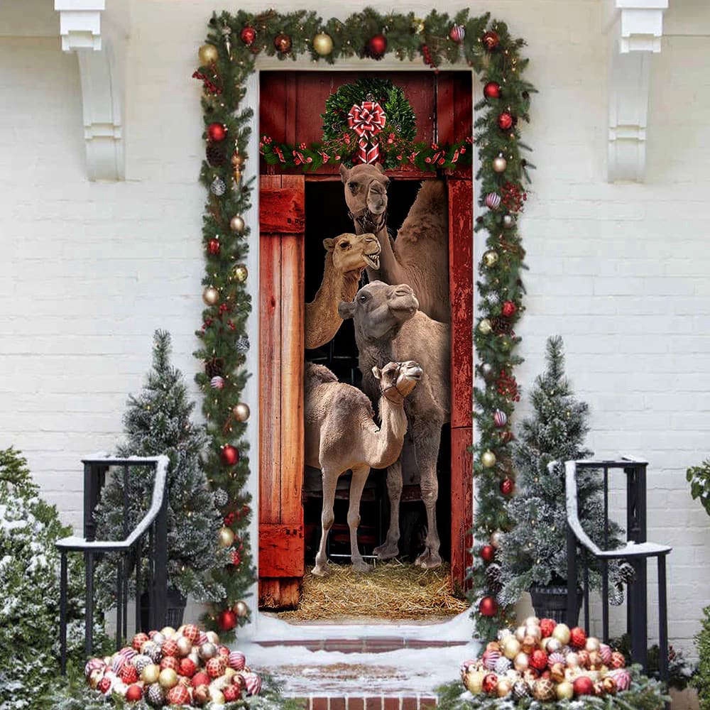 Christmas Door Cover Happy Family Camel, Christmas Door Cover, Christmas Gift