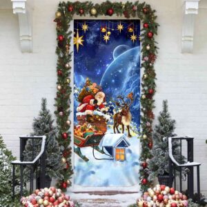 Christmas Door Cover Santa Claus climbing down The Chimney Gift For Christmas Christmas Gift 2 w3g188.jpg