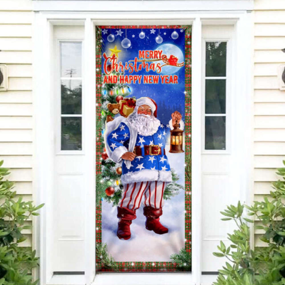 Christmas Door Cover Santa Merry Christmas And Happy New Year, Gift For Christmas, Christmas Gift