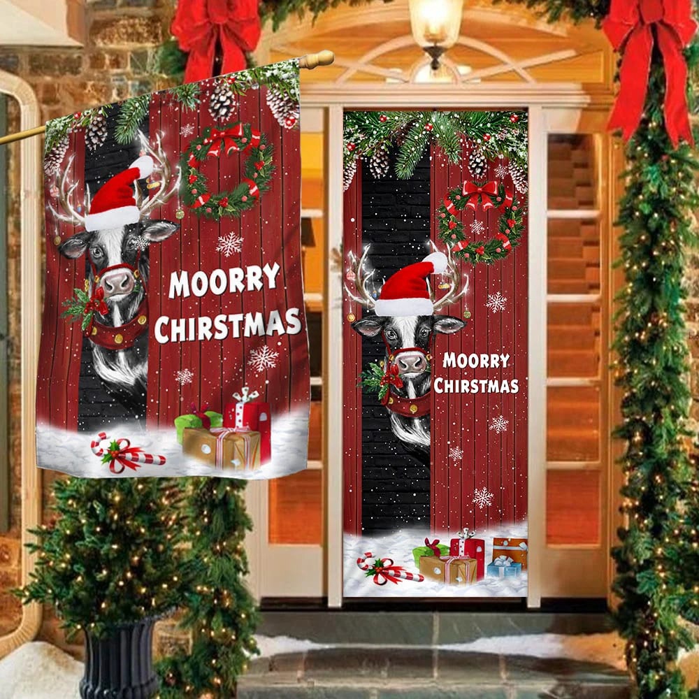 Christmas Farm Door Cover And Banner Home Decor Moorry Christmas, Christmas Outdoor Decoration, Christmas Gift