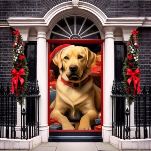 Christmas Front Door Cover Cute Pets, Entry&hellip;