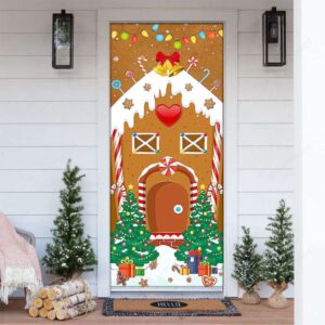 Christmas Gingerbread House Door Covers Festive Holiday&hellip;