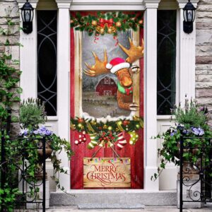 Christmas Moose Door Cover, Xmas Gifts For&hellip;