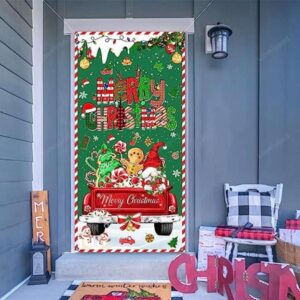 Christmas Red Truck Door Cover Decorations with Gnome Gingerbread Christmas Gift 2 nsllb7.jpg