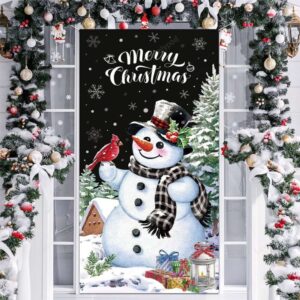 Christmas Snowman Door Cover Festive Decorations &&hellip;