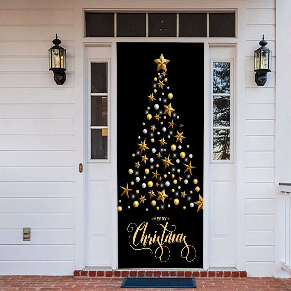 Christmas Tree Door Cover, Holiday Front Door Cover, Christmas Gift For Family, Christmas Gift