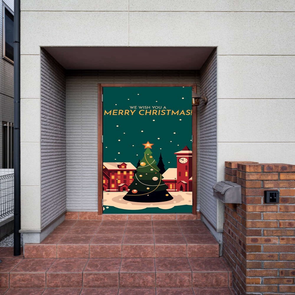 Christmas Tree Door Cover, Merry Christmas Door Banner, Gift For Christmas, Christmas Gift