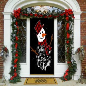 Cold Outside Snowman Door Cover Christmas Door Covers Christmas Gift For Family Christmas Gift 2 htkbyo.jpg