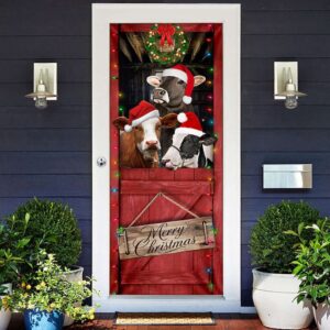 Cow. Cattle. Merry Christmas Door Cover Xmas Gifts For Pet Lovers Christmas Gift 2 yb6mex.jpg