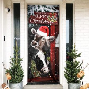 Cow Cattle Door Cover, Merry Christmas Door&hellip;