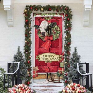 Cow Merry Christmas Door Cover Perfect Gift&hellip;