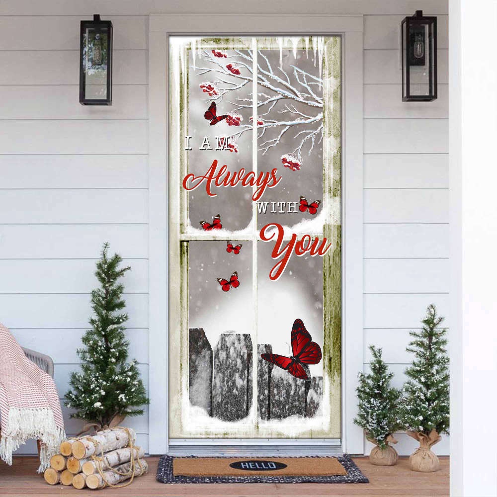 Enchanting Butterfly Winter Sky Gift Door Cover for Butterfly Lovers, Christmas Gift