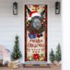 Farm Cattle Goat Merry Christmas Door Cover, Unique Gifts Doorcover, Holiday Decor, Christmas Gift