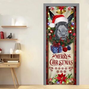 Farm Cattle Donkey Merry Christmas Door Cover Unique Gifts Doorcover Christmas Gift 4 p9isv4.jpg