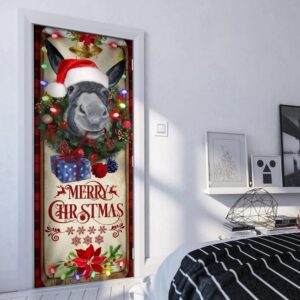 Farm Cattle Donkey Merry Christmas Door Cover Unique Gifts Doorcover Christmas Gift 5 jtwge8.jpg