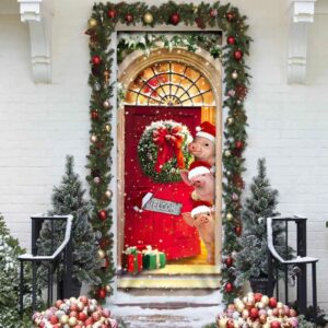 Farmhouse Pig Christmas Door Cover Unique Gifts Doorcover Housewarming Gifts Christmas Gift 3 attdya.jpg