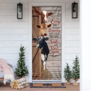 Funny Cows Everyday Is A New Beginning Door Cover For Christmas Day Christmas Gift 2 fcrr70.jpg