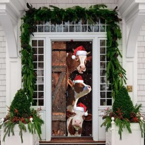 Funny Cows Merry Christmas Door Cover, Festive&hellip;