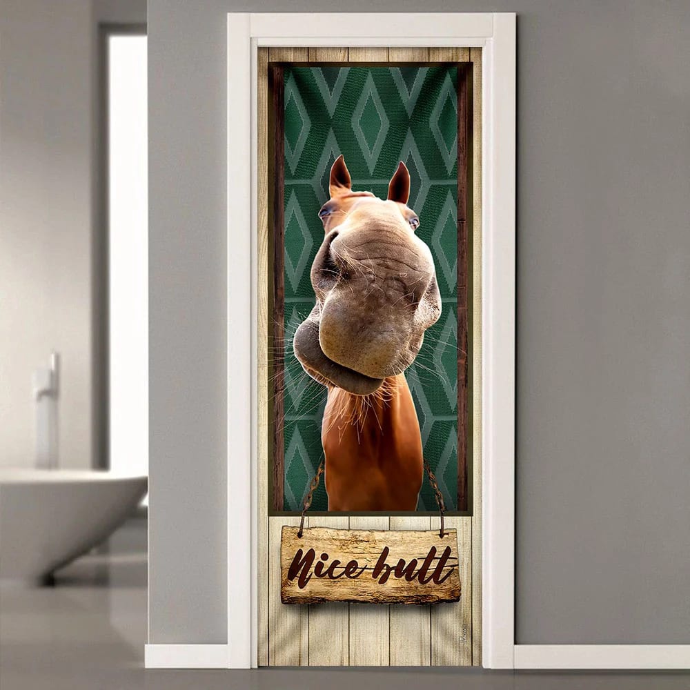 Funny Horse Restroom Door Cover, Unique Gifts Doorcover, Holiday Decor, Christmas Gift Funny Horse Restroom Door Cover, Unique Gifts Doorcover, Holiday Decor, Christmas Gift