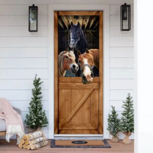 Funny Horses Door Cover, Unique Gifts Doorcover,&hellip;