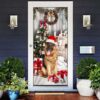 German Shepherd Broken Wall. Dog Lover Door Cover, Xmas Outdoor Decoration, Gifts For Dog Lovers, Christmas Gift
