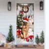 German Shepherd Christmas Door Cover, Christmas Outdoor Decoration, Christmas Gift
