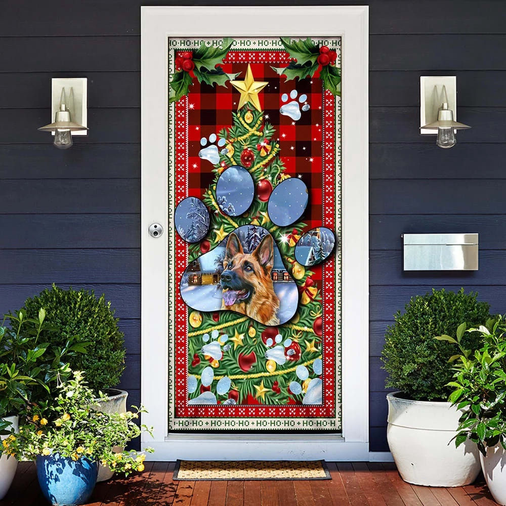 German Shepherd Dog Paw Christmas Door Cover, Xmas Outdoor Decoration, Gifts For Dog Lovers, Christmas Gift German Shepherd Dog Paw Christmas Door Cover, Xmas Outdoor Decoration, Gifts For Dog Lovers, Christmas Gift