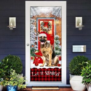 German Shepherd Door Cover, Let It Snow&hellip;