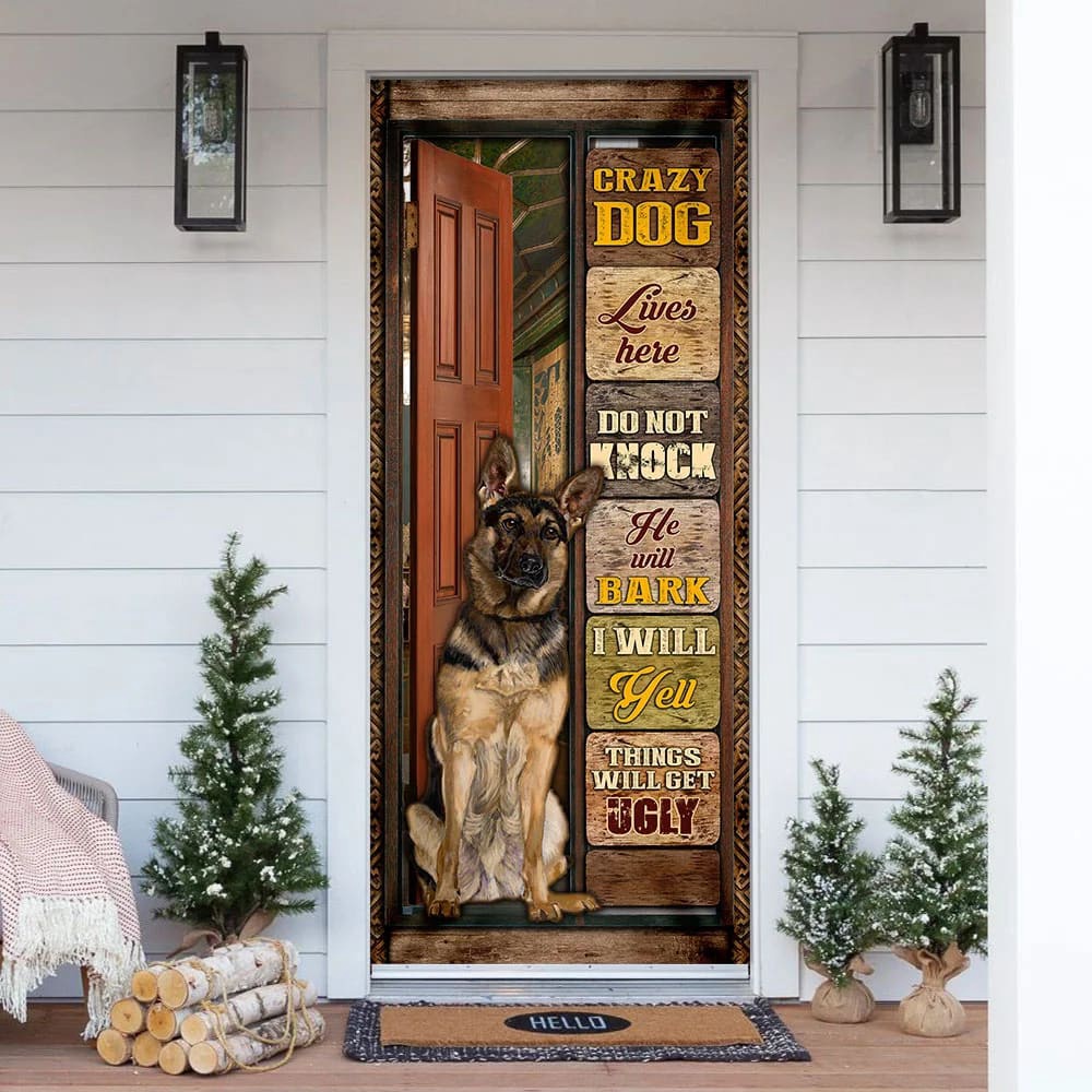 German Shepherd Door Cover, Xmas Outdoor Decoration, Gifts For Dog Lovers, Christmas Gift German Shepherd Door Cover, Xmas Outdoor Decoration, Gifts For Dog Lovers, Christmas Gift