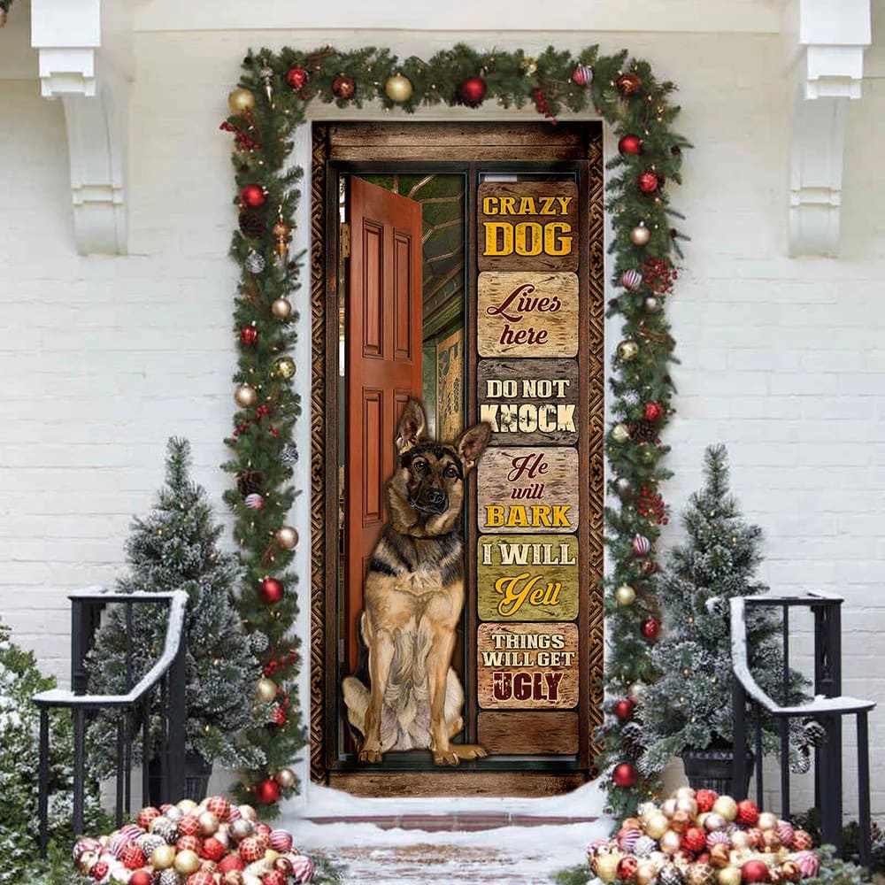 German Shepherd Door Cover, Xmas Outdoor Decoration, Gifts For Dog Lovers, Christmas Gift German Shepherd Door Cover, Xmas Outdoor Decoration, Gifts For Dog Lovers, Christmas Gift
