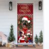 German Shepherd Home Is Where Someone Runs To Greet You Door Cover, Xmas Outdoor Decoration, Gifts For Dog Lovers, Christmas Gift