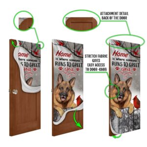 German Shepherd Home Is Where Someone Runs To Greet You Door Cover Xmas Outdoor Decoration Gifts For Dog Lovers Christmas Gift 5 fs2zlm.jpg