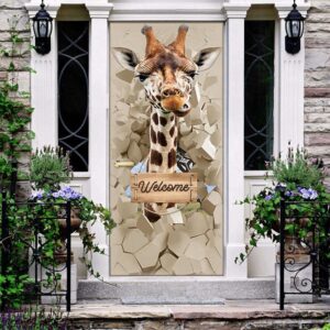 Giraffe Welcome Pattern Door Cover, Perfect Gift&hellip;