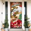 Give Black Cat Dog Door Cover, Christmas Door Cover, Christmas Gift