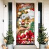 Gnome Christmas Door Cover, Christmas Outdoor Decoration, Christmas Gift