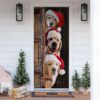 Golden Retriever Happy Farmhouse Door Cover, Xmas Outdoor Decoration, Gifts For Dog Lovers, Christmas Gift