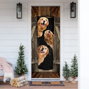 Golden Retriever Happy Farmhouse Door Cover, Xmas&hellip;