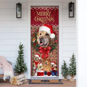 Golden Retriever Happy House Christmas Door Cover,&hellip;