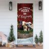 Happy Cattle Christmas Door Cover, Christmas Outdoor Decoration, Christmas Gift