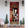 Happy Deer Family Christmas Door Cover, Deer Door Cover, Christmas Outdoor Decoration, Christmas Gift