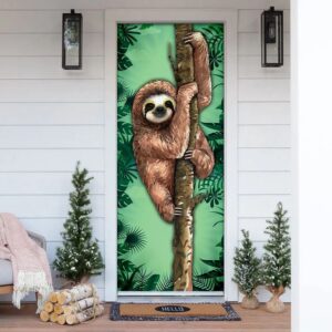 Happy Sloth Door Cover, Unique Gifts Doorcover,&hellip;