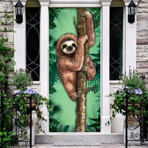 Happy Sloth Door Cover Unique Gifts Doorcover Christmas Gift For Friends Christmas Gift 2 zt89ph.jpg