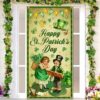 Happy St Patrick’s Day Door Cover Patrick’s Day Door Decoration March 17th Gift Idea, Christmas Gift