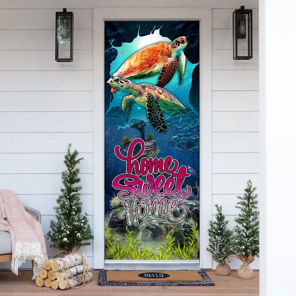 Home Sweet Home. Turtle Lover Door Cover, Unique Gifts Doorcover, Holiday Decor, Christmas Gift Home Sweet Home. Turtle Lover Door Cover, Unique Gifts Doorcover, Holiday Decor, Christmas Gift