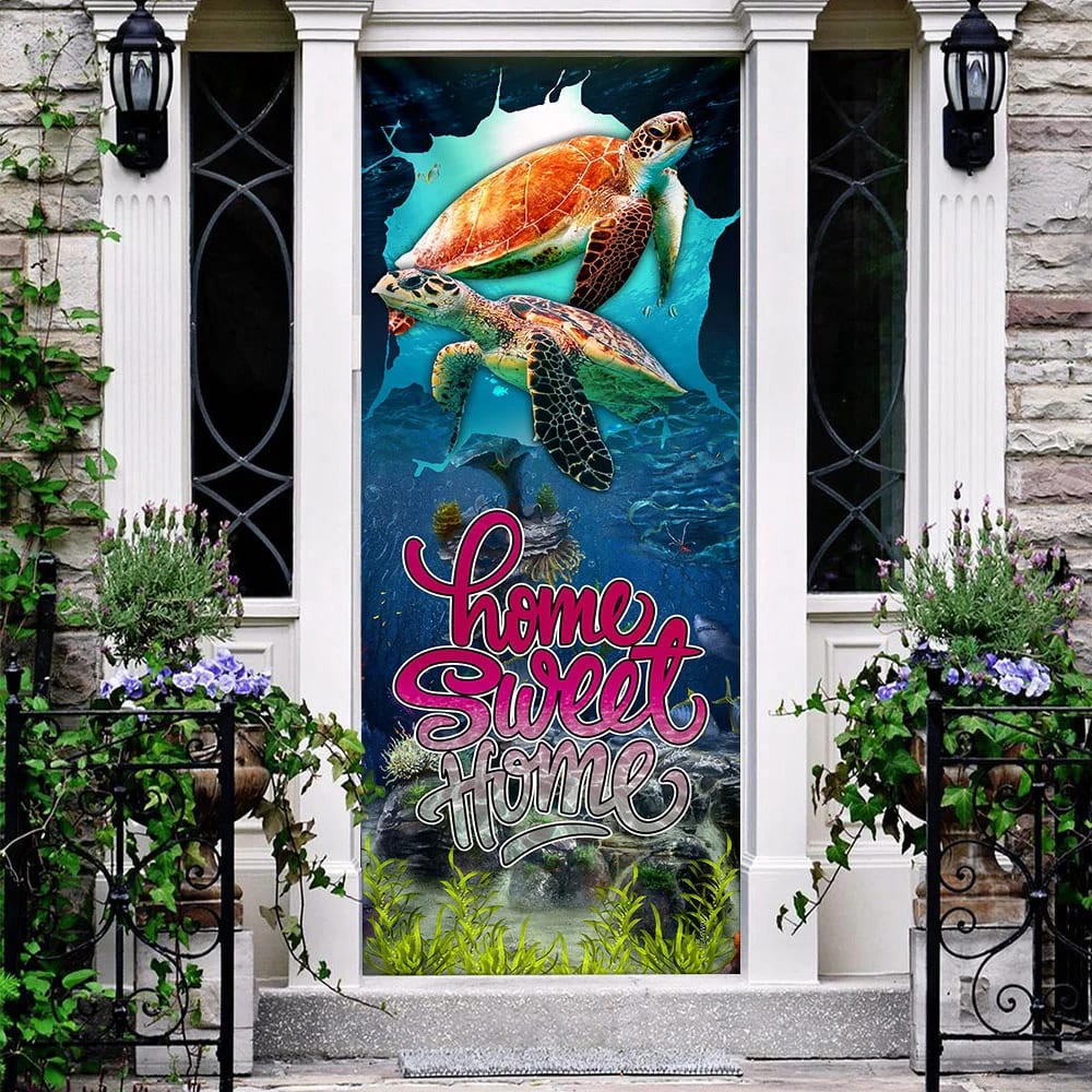 Home Sweet Home. Turtle Lover Door Cover, Unique Gifts Doorcover, Holiday Decor, Christmas Gift Home Sweet Home. Turtle Lover Door Cover, Unique Gifts Doorcover, Holiday Decor, Christmas Gift