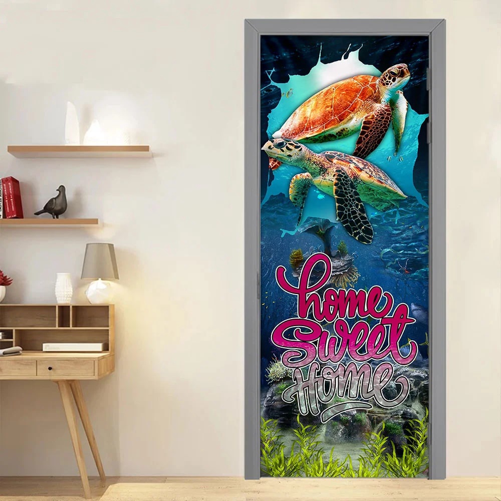 Home Sweet Home. Turtle Lover Door Cover, Unique Gifts Doorcover, Holiday Decor, Christmas Gift Home Sweet Home. Turtle Lover Door Cover, Unique Gifts Doorcover, Holiday Decor, Christmas Gift
