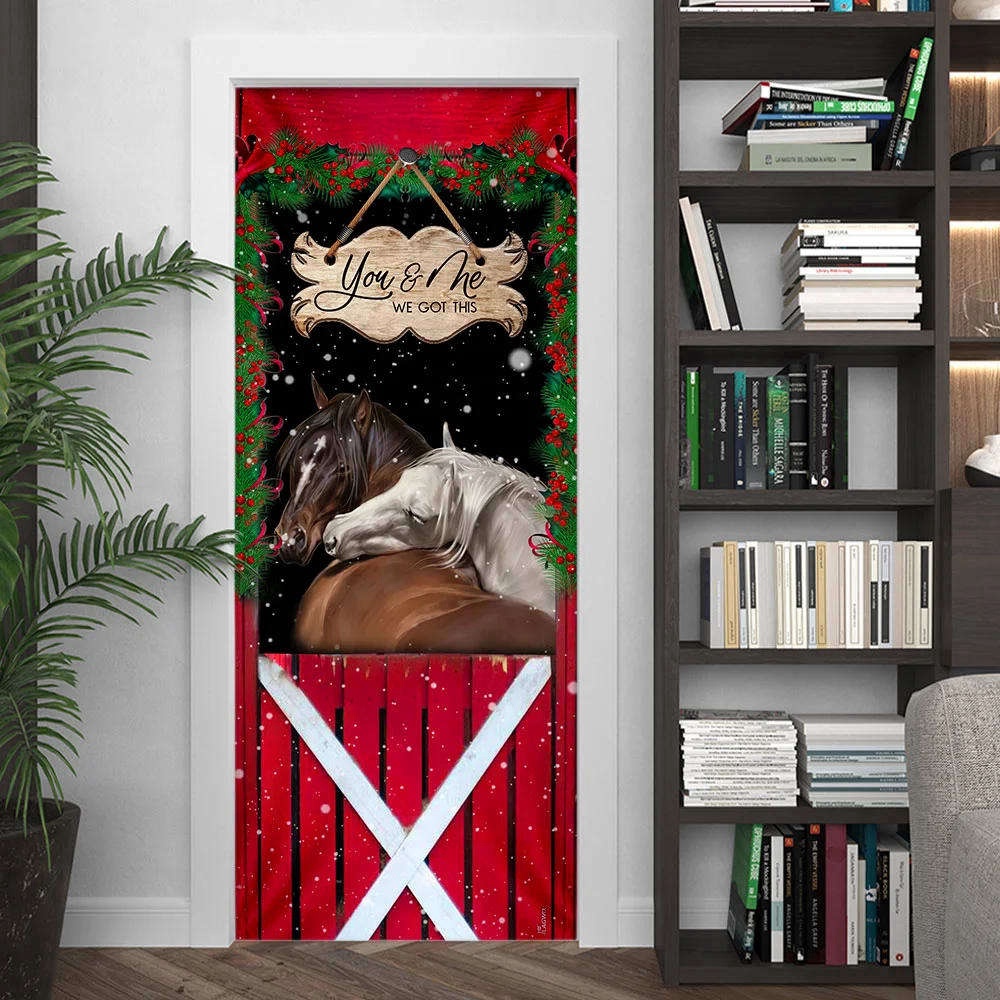 Horse Christmas You And Me We Got This Door Cover, Christmas Horse Decor, Christmas Gift Horse Christmas You And Me We Got This Door Cover, Christmas Horse Decor, Christmas Gift