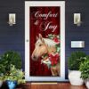 Horse Comfort And Joy Christmas Door Cover, Christmas Outdoor Decoration, Unique Gifts Doorcover, Christmas Gift