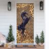 Horse Door Cover, Merry Christmas Door Cover, Christmas Horse Decor, Housewarming Gifts, Christmas Gift