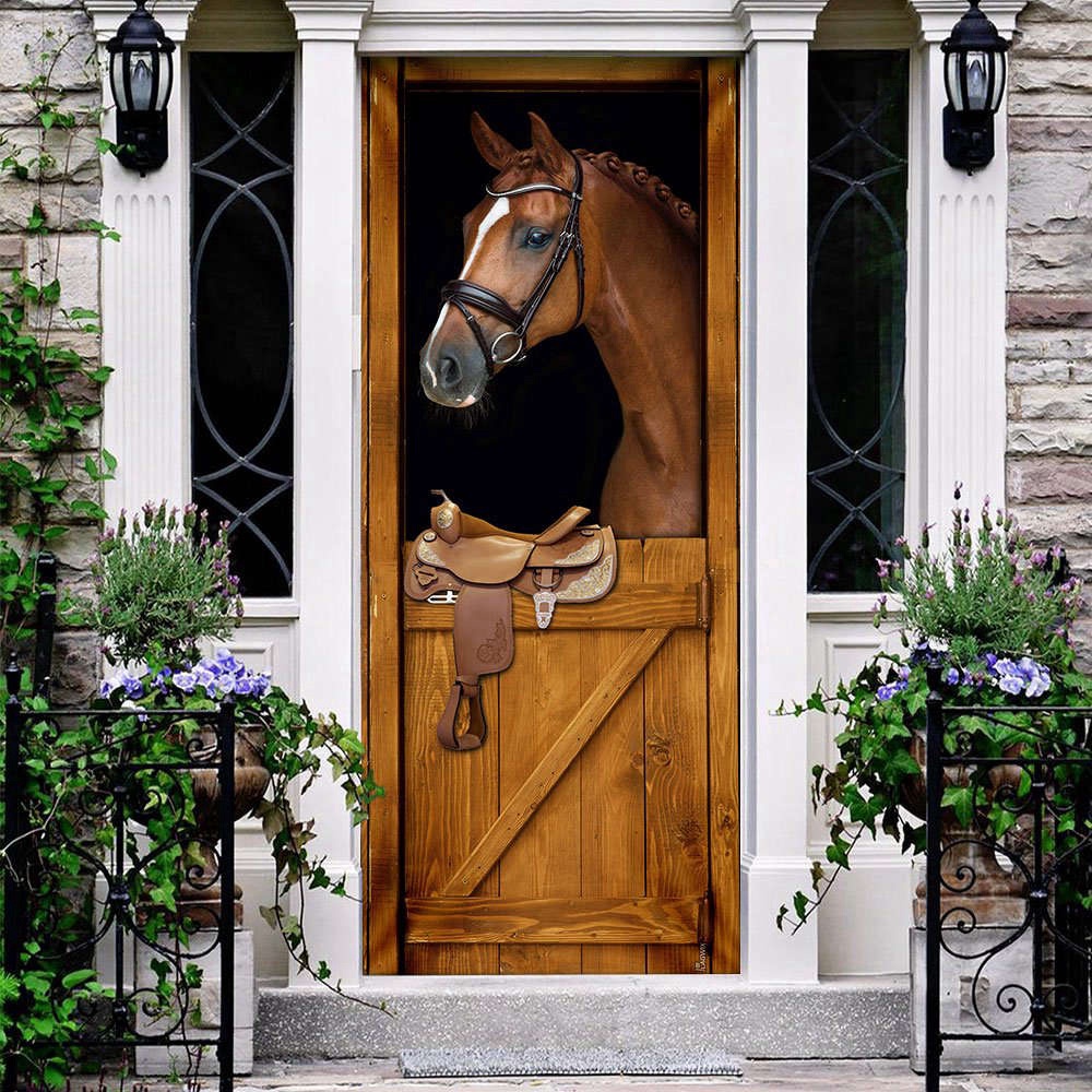 Horse In Stable Door Cover, Xmas Gifts For Pet Lovers, Christmas Gift For Friends, Christmas Gift